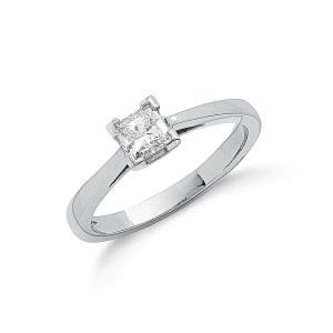 Platinum 0.50ct G/H-Si Princess Cut Diamond Engagement Ring
